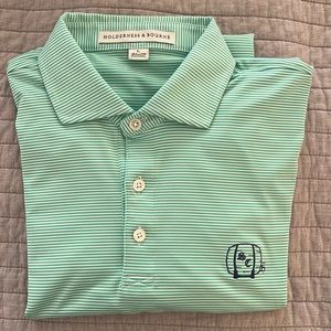 Holderness & Bourne Green Striped Polo Shirt
